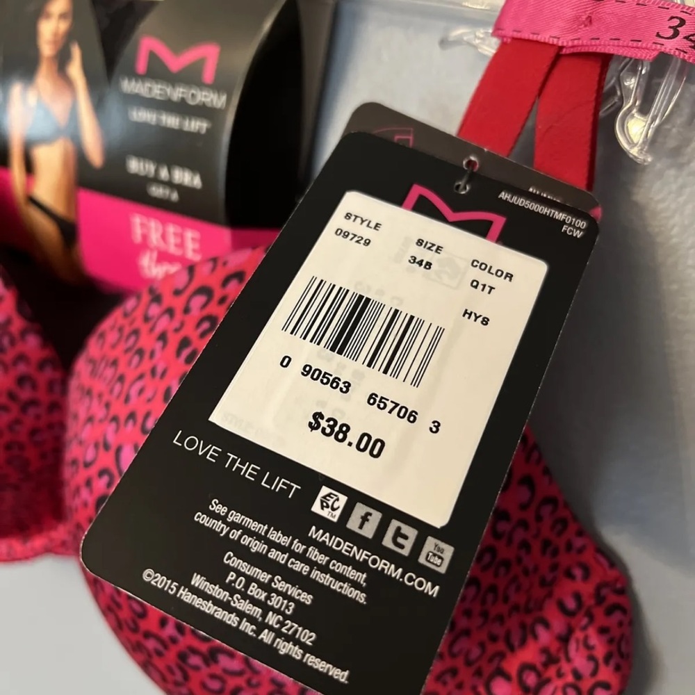 NWT
Maidenform Women's Custom Lift T-shirt Bra Pink Lace 34B - Picture 3 of 4